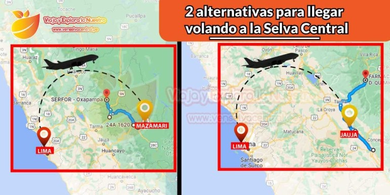 2 alternativas para llegar volando a la selva