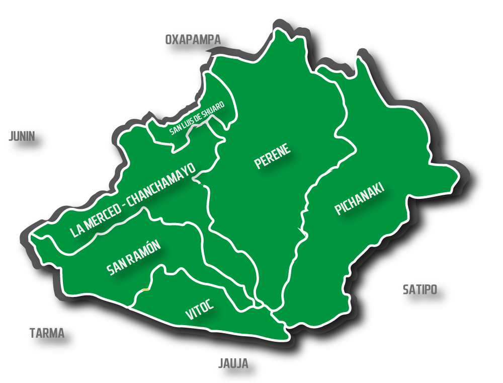 mapa chanchamayo Distritos de la provincia de Chanchamayo, Selva Central